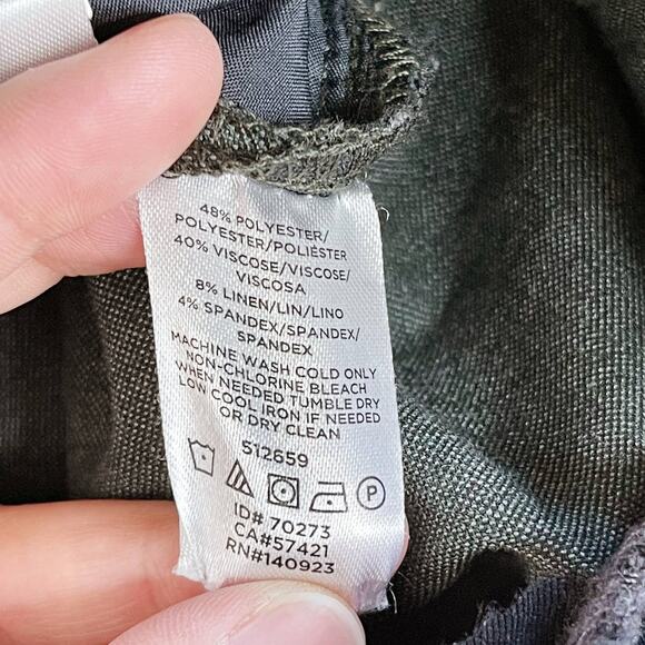 LOFT Slim Stretch Cropped Pants Heather Green 10P Petite Work Office Career - Picture 11 of 11